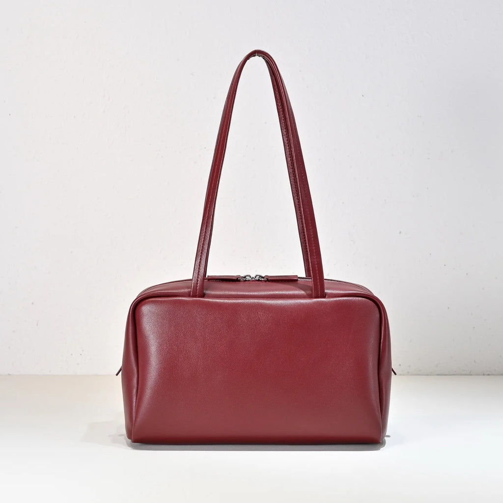 New  sheepskin bowling bag for autumn and winter 2025, high-quality long handled shoulder bag, sheepskin handbag