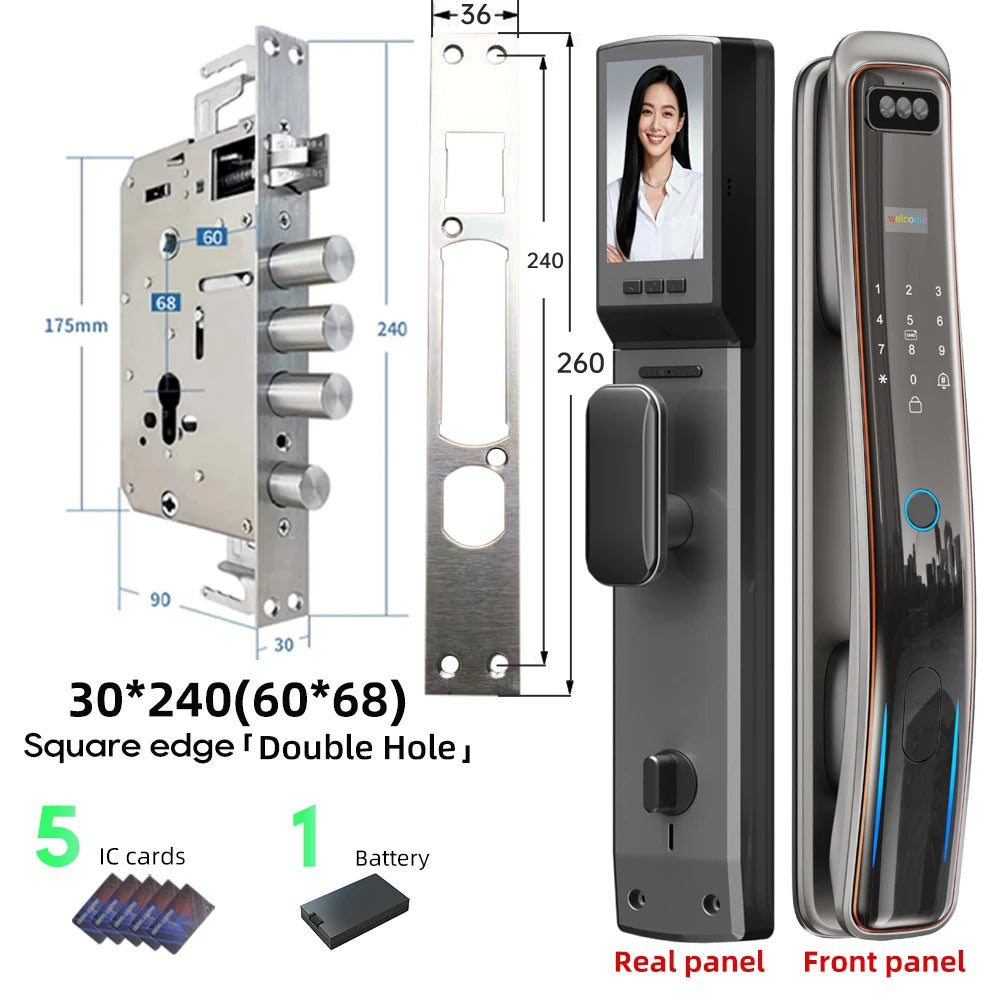 Wifi Wishome APP Face Recognition Smart Door Lock With Camera   Digital Door Lock Automatic Door Lock