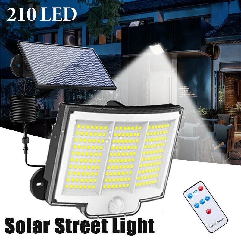 Solar Powered LED Wall Light With PIR Motion Sensor Outdoor Security Flood Lamp Wireless Energy Saving Waterproof Lighting For Garden Yard Patio Driveway Home Safety