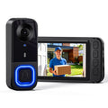 Video Doorbell HD Camera Night Vision No Monthly Fee Local Storage Up to 128GB Micro SD Card Two Way Talk IP66 Waterproof 300K Pixel Full Body View Local Screen Playback Desktop Stand Wall Bracket Day Night Protection for Hom
