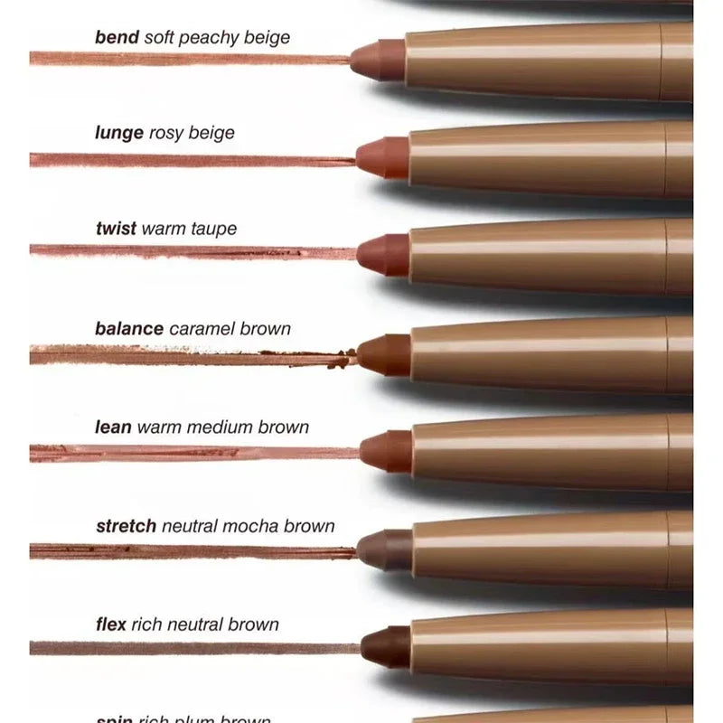 Rhode Skin Peptide Lip Shape pencil set in various matte neutral and brown shades with smooth pigment swatches.