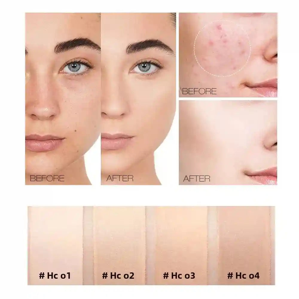 Tidesmit O.TWO.O liquid face concealer swatch showing full coverage long lasting waterproof texture detail view