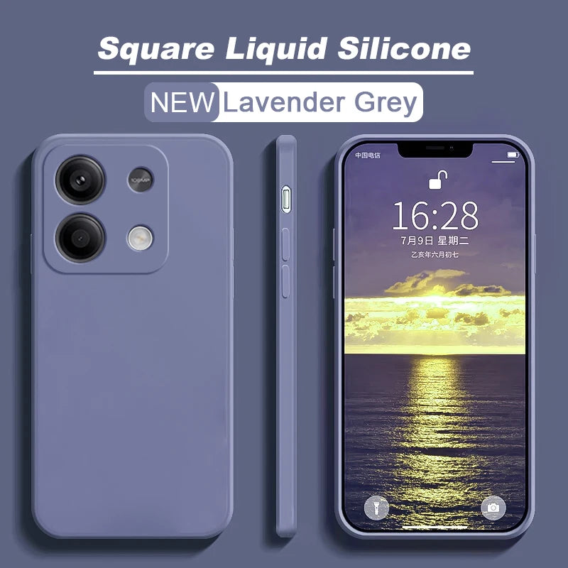 Redmi Note 13 Liquid Silicone Case - Slim Shock-Absorbing Cover Gray Tidesmit