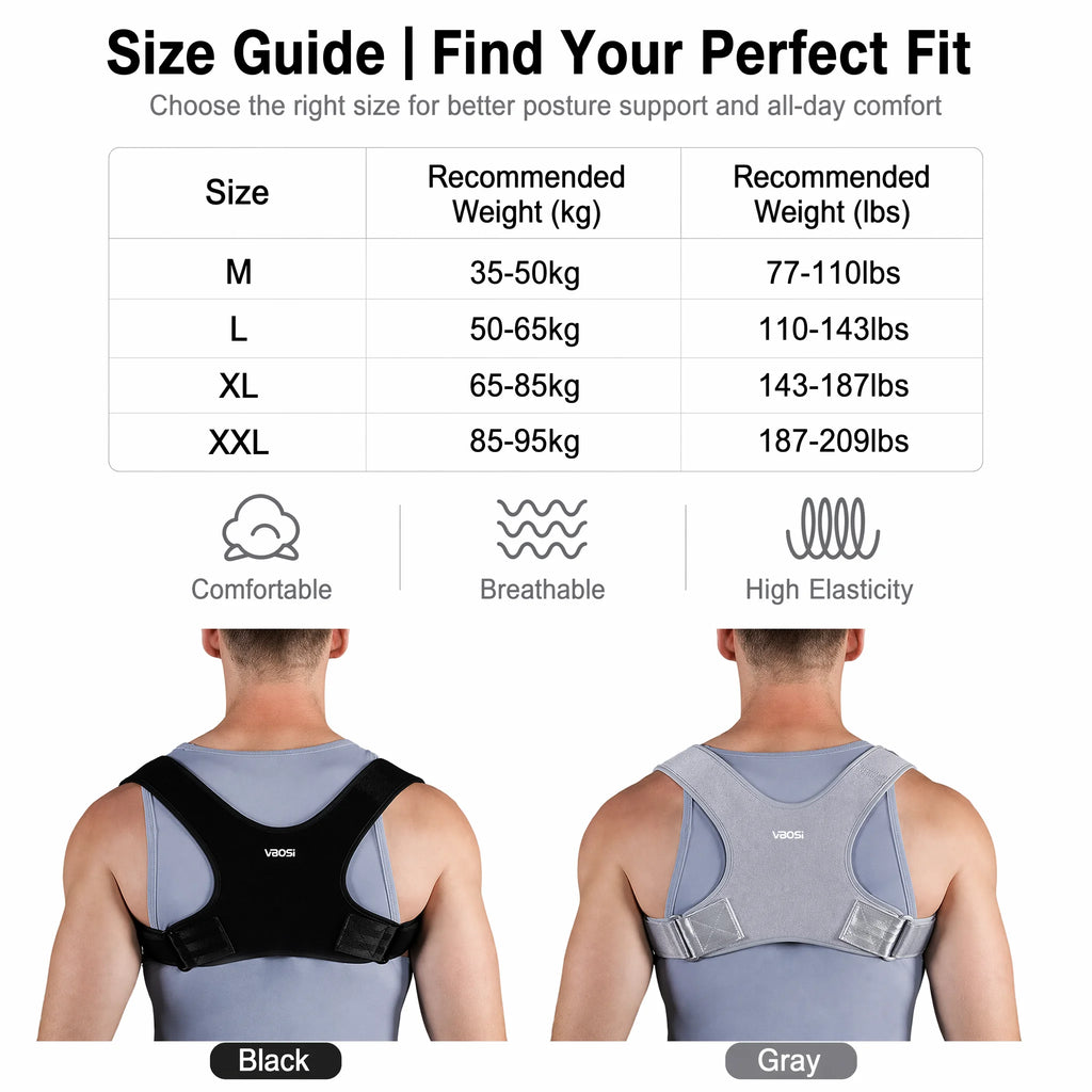 Adjustable Posture Corrector for Men & Women, Invisible Upper Back Brace for Clavicle Support, Neck Shoulder Pain Relief