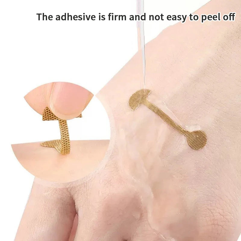 Invisible nose wing shrinking sticker on skin, waterproof adhesive nose shaper patch for lifting and narrowing.