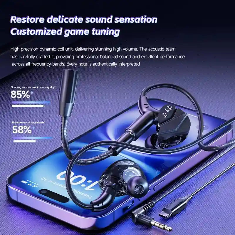 Gaming Earbuds 7.1 Surround Sound with Dual Mic by Tidesmit Tidesmit