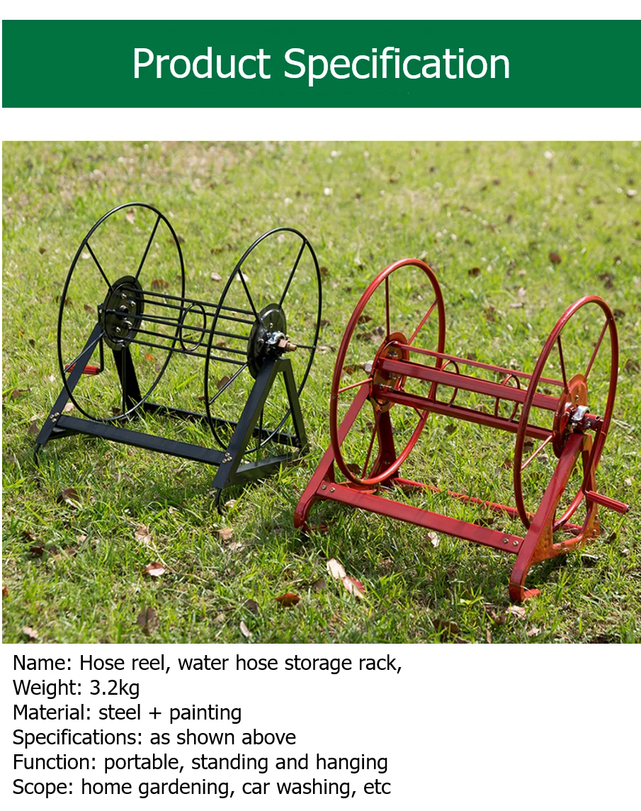 Agricultural Hose Reel / High Pressure Pesticide Sprayer Hose Winding Cart Garden Tools