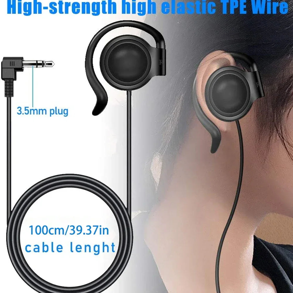 Wired 3.5mm Single Ear Headphones | Comfortable Hanging Fit | Tidesmit Tidesmit