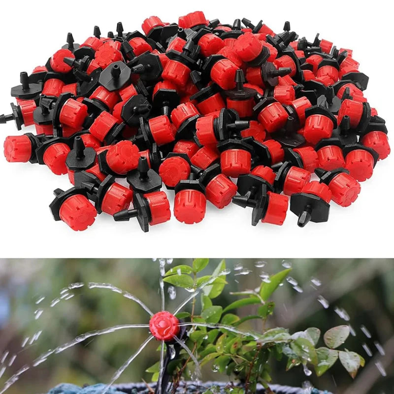 ZK Water Saving Drip Irrigation Kit, 8-Hole Drip Atomizing Nozzle, 4/7 Tubing, C Y Stake for Garden Farm Multi-Scenario Watering