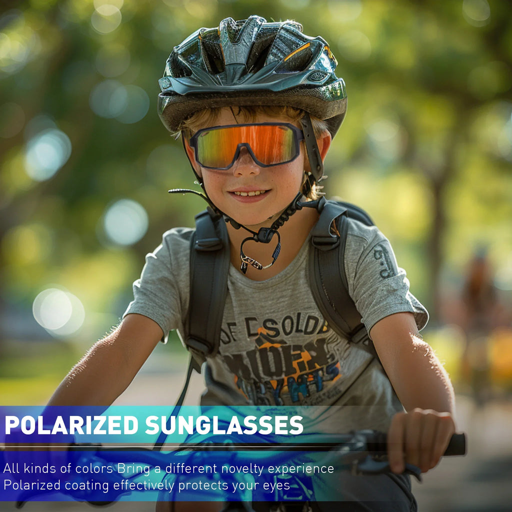 Kapvoe UV400 Polarized Outdoor Bike Cycling Child Sunglasses Teenagers Bicycle Cycling Glasses Sports Boys Girls Goggles Sale