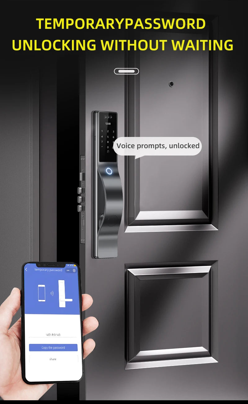3D Face Recognition Digital Door Lock Unlock Smart Lock With Camera FIngerprint Password Unlock Keyless Electronic Door Lock