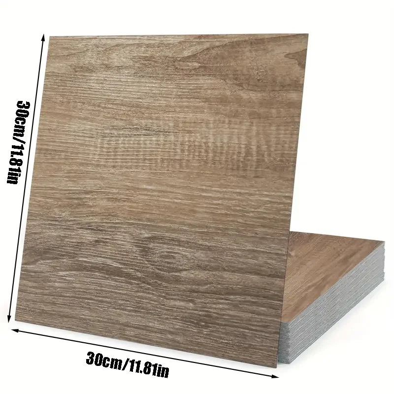 Self-adhesive Vinyl Floor Tiles Wood Grain Design Waterproof  Wear-resistant Wall Tiles for Bedrooms Kitchens Living Room Decor