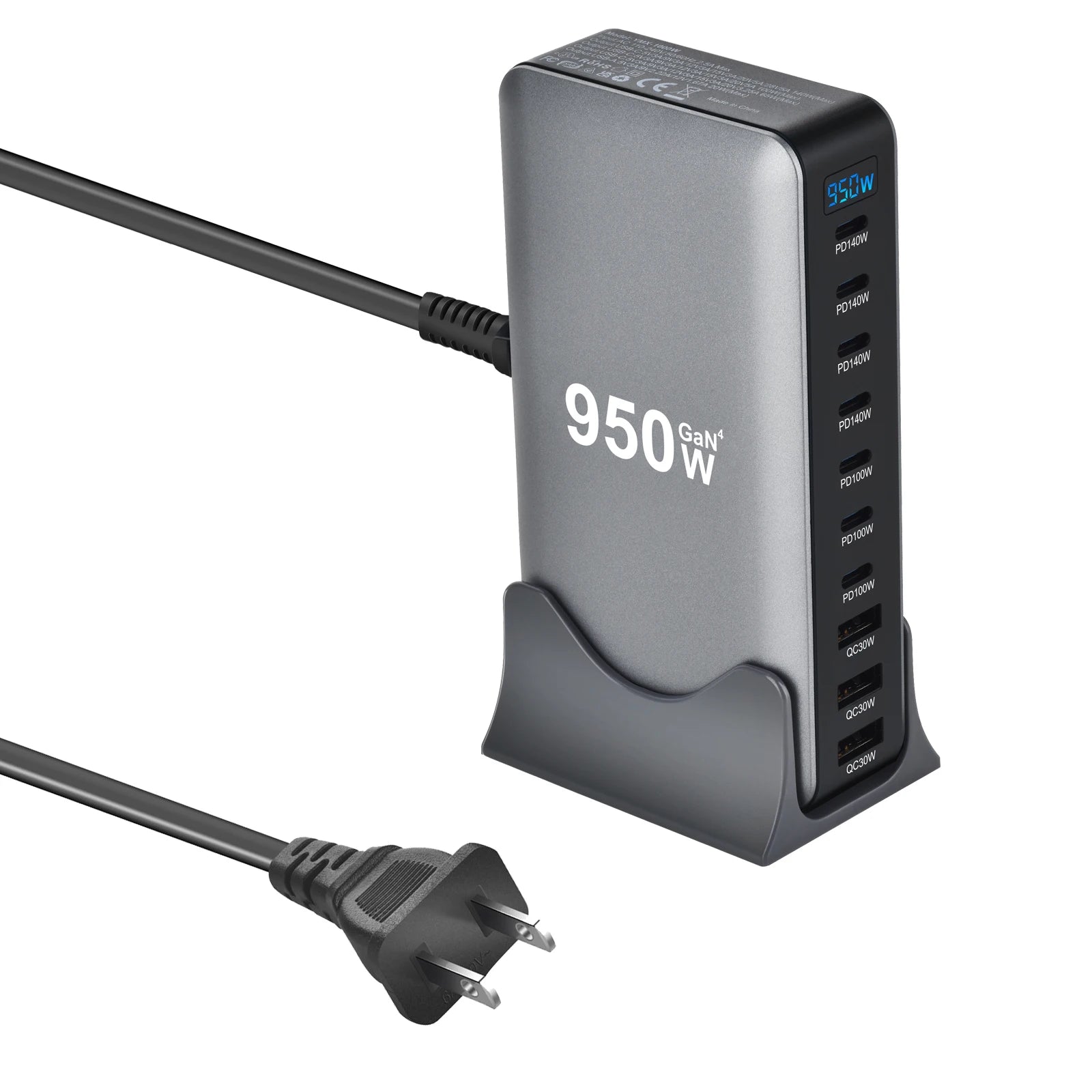 Tidesmit 950W 10-Port USB-C GaN Desktop Fast Charging Station US Plug China Mainland Tidesmit