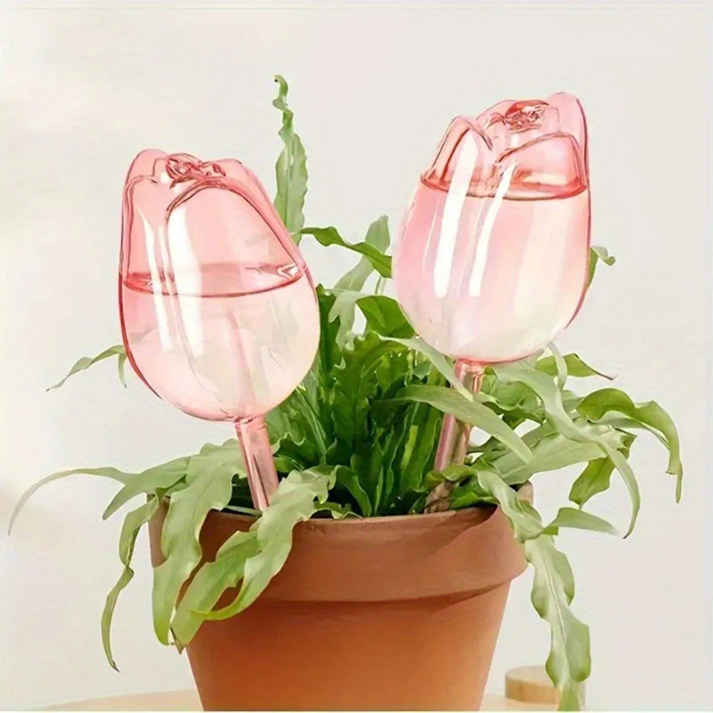 Automatic Plant Watering Tulip Dripper Set 1 3 6 12 Pcs Lightweight Houseplant Drip Irrigation Device for Indoor Outdoor Flower Pot Garden