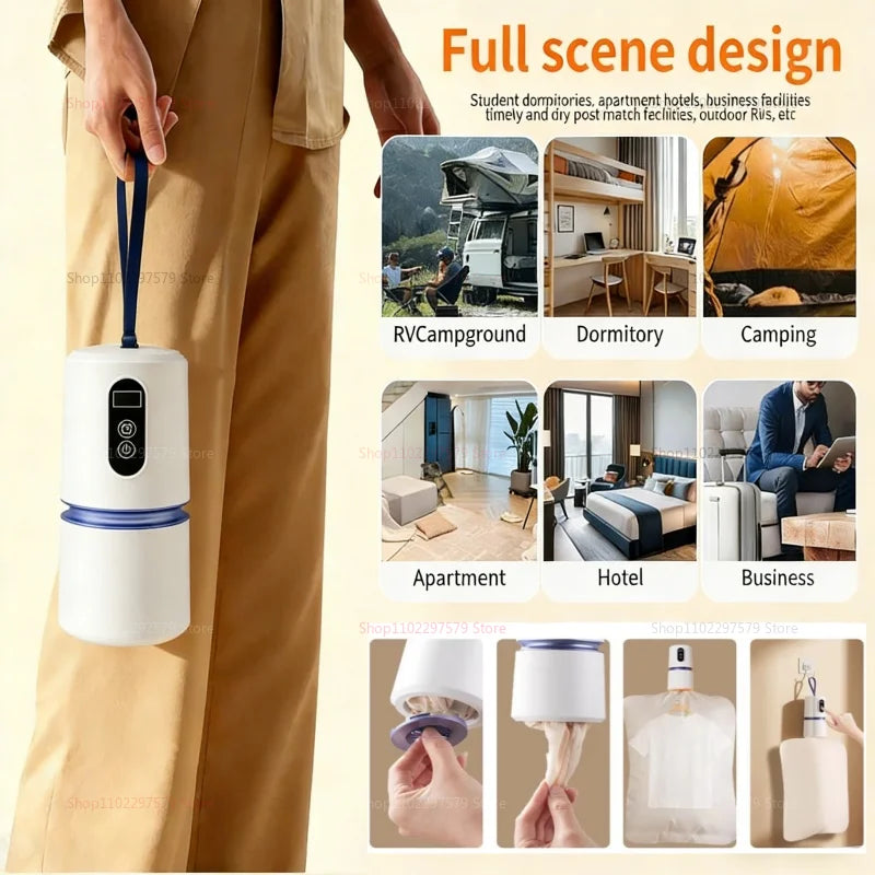 Tidesmit portable electric clothes dryer with folding bag for compact apartment and RV laundry drying