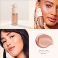 Tidesmit shimmering liquid blush highlighter gel for natural glowing face makeup and contour detail view