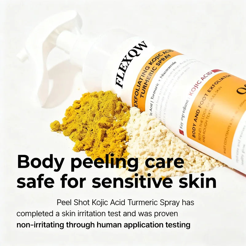 Kojic Acid Turmeric Body Scrub Spray | Natural Exfoliating 200ml Scrubs Treatments Tidesmit