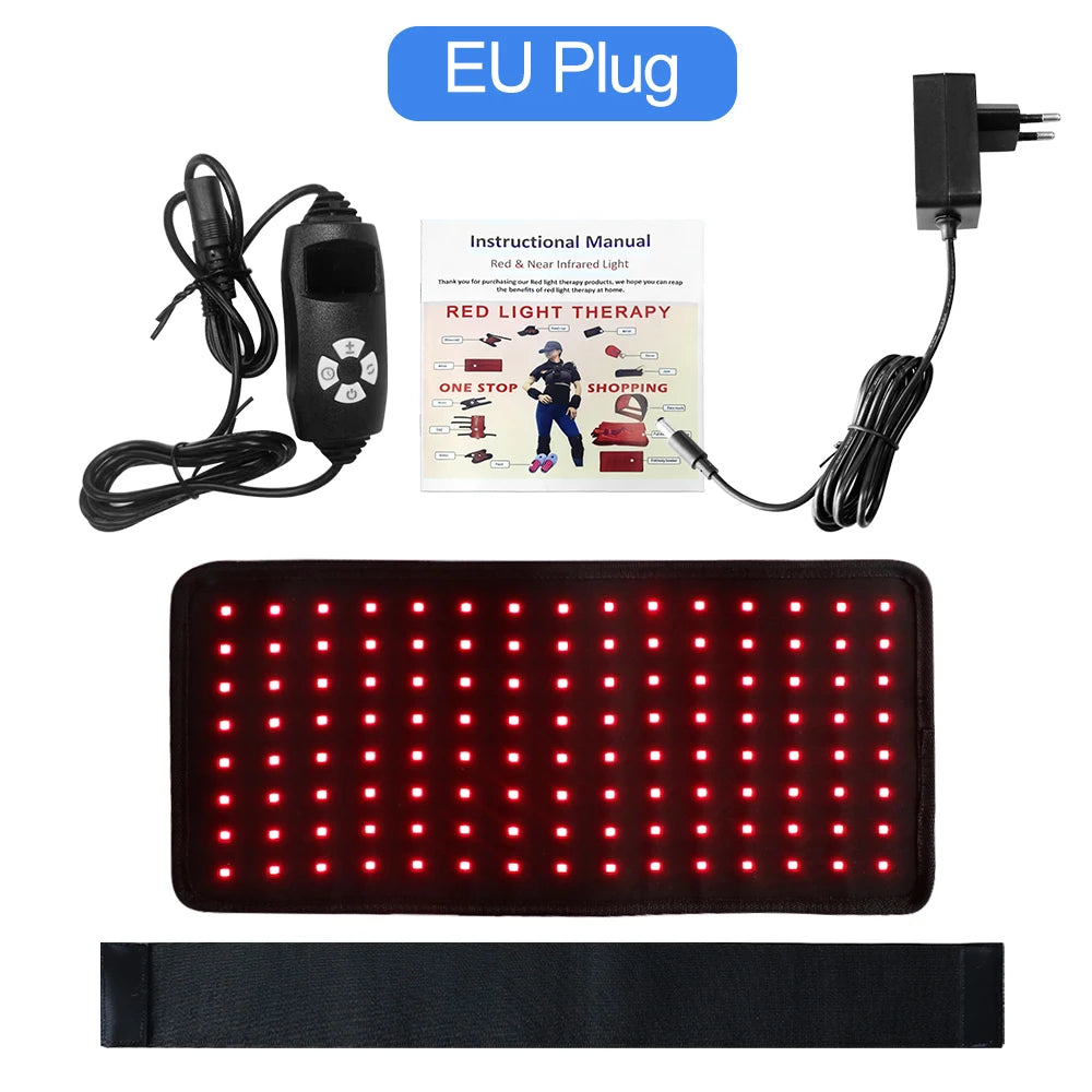 Red & Infrared 120pcs LED Light Therapy Belt 850nm 660nm Back Wrap Burn Fat Wrap Slimming Machine Waist Heat Pad Full Body
