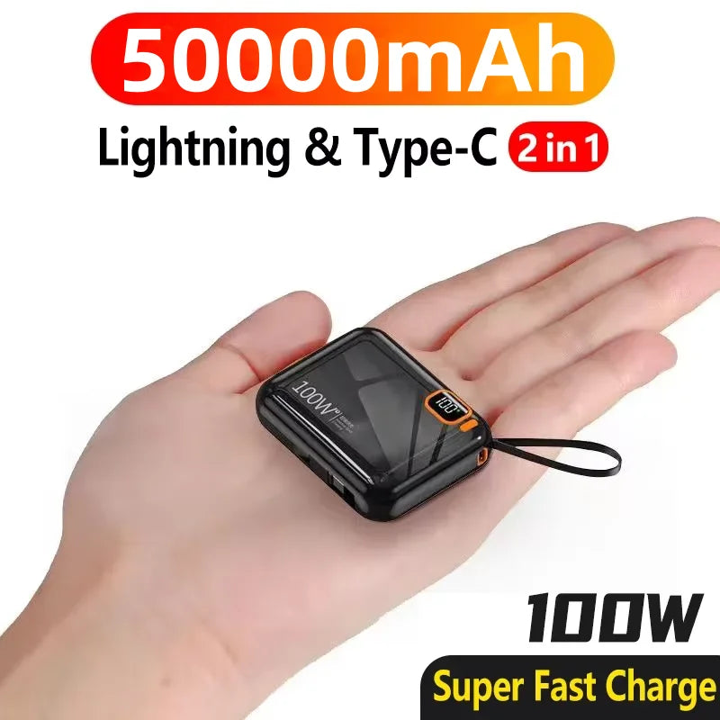 Tidesmit 50000mAh Fast Charging Power Bank with Detachable Cable Tidesmit