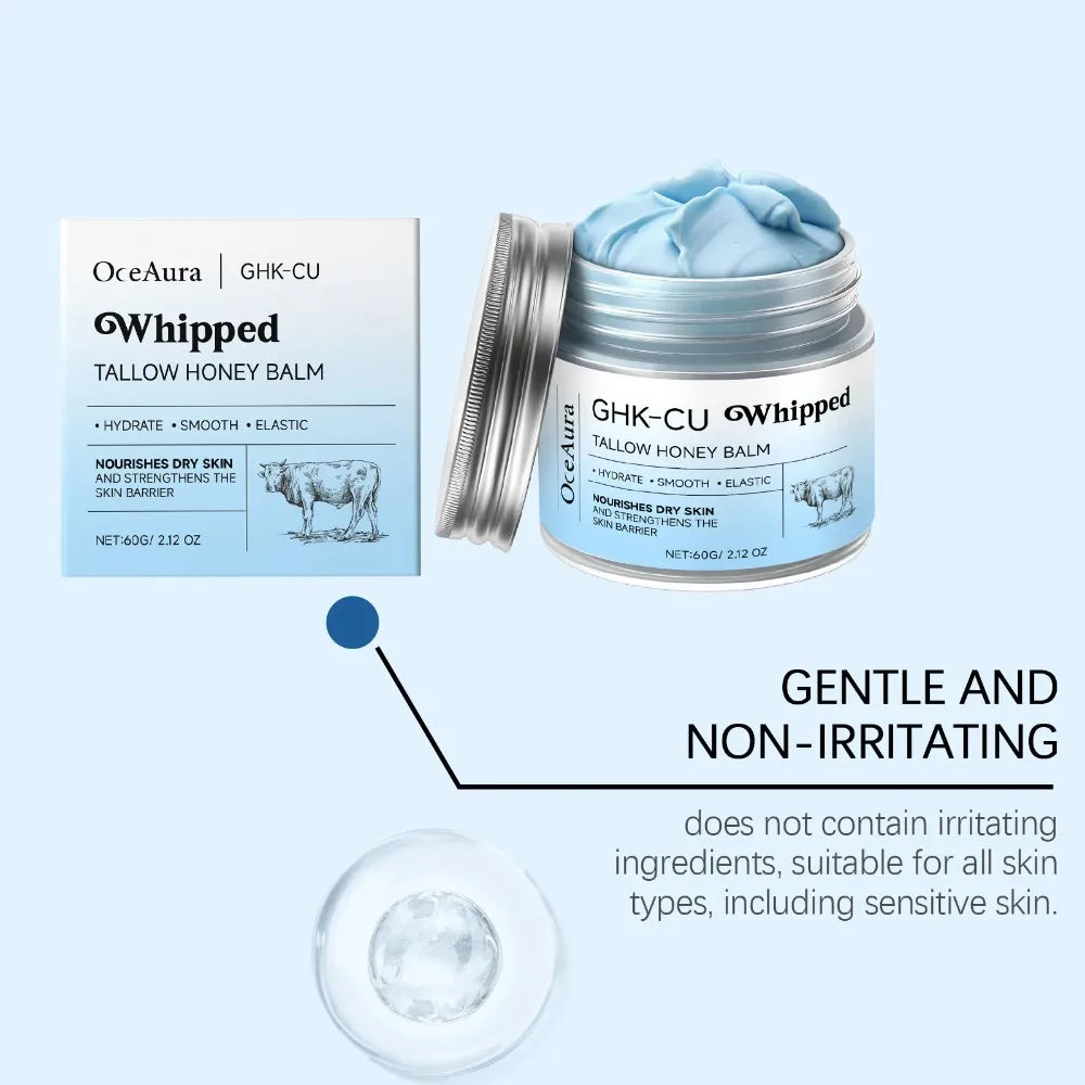 Tidesmit Copper Peptides PDRN Blue Balm texture close-up for mature dry skin moisturizing
