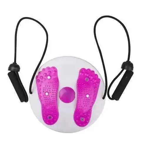 Waist Twisting Disc for Abdominal Toning - Magnetic Fitness Tool Body Shaping Massage Equipment Pink with rope Tidesmit