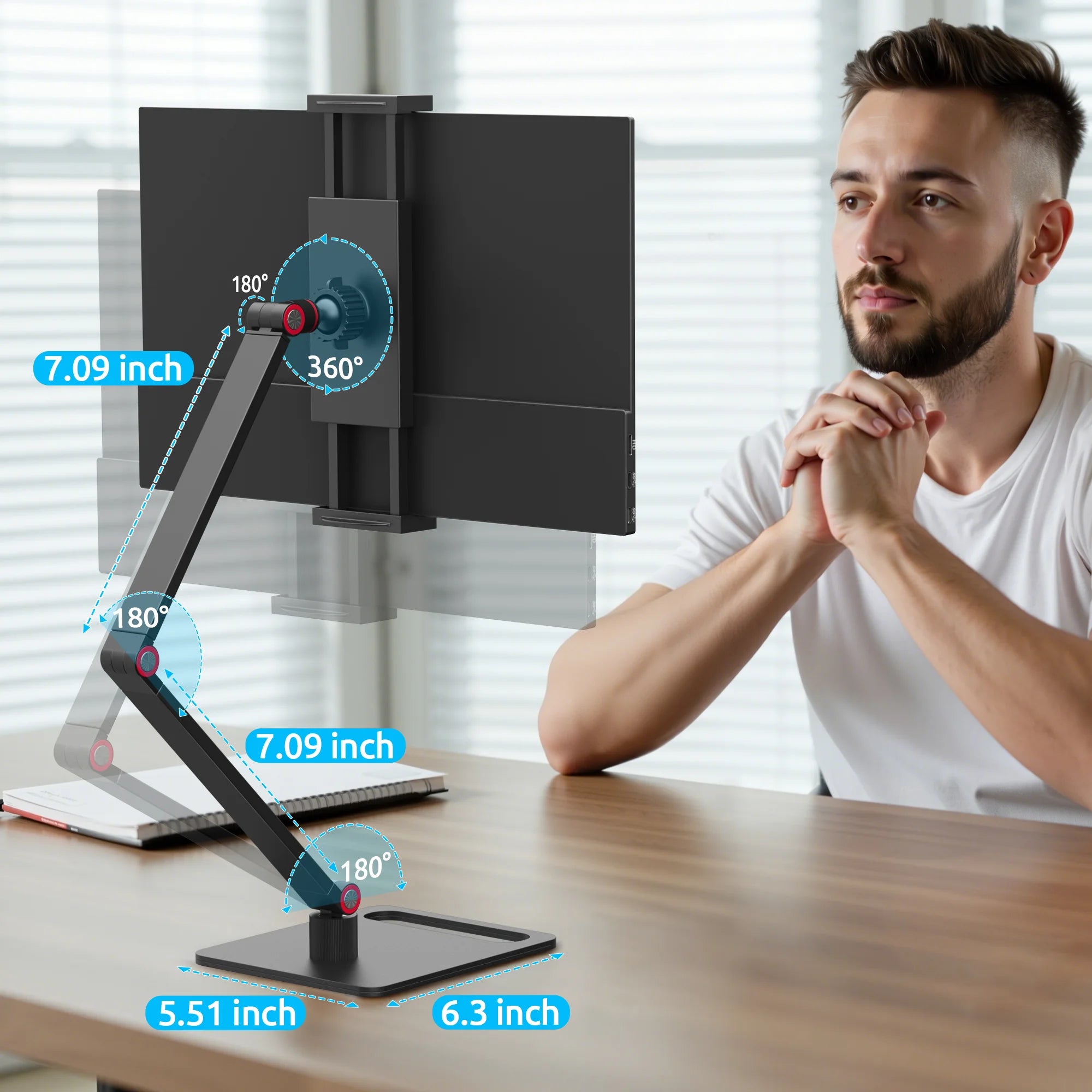 Amoudo 15.6 Inch 1920x1080P Portable Monitor with Desk Stand USB Type-C Mini HDMI Second Screen for PS4, XBox Switch PC Mac