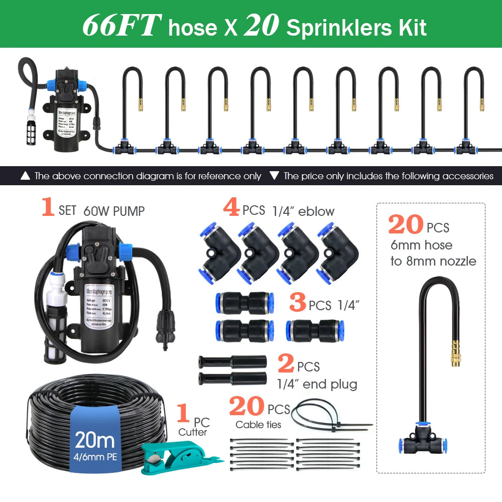 360° Free Rotate Adjustment Flexible Brass Spray Watering System Garden Cooling Pump Irrigation Set Quick Connection Interface