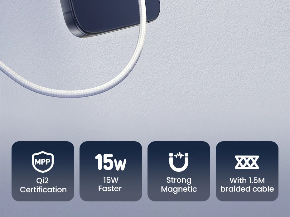 Wireless Charger for iPhone 16: Qi2 Certified MagSafe Compatible Pad Tidesmit