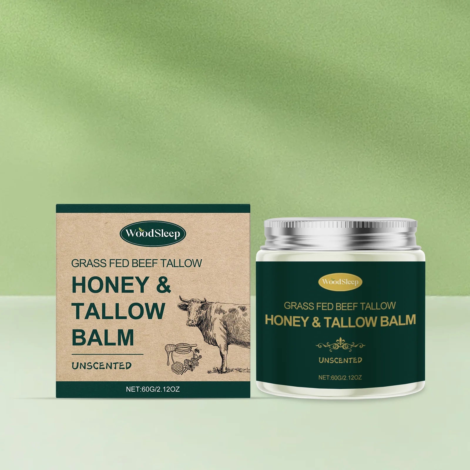Beef Tallow Honey Face Cream Moisturizing Hydrating Nourishing For Dry Skin Gentle Skin Friendly Daily Facial Care All Skin 60G