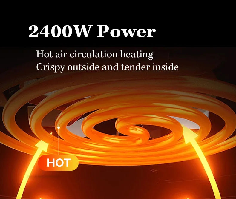 Hot Sales Air Fryer 7L Oil-free Air Fryer 360°Baking Convection Oven Air Fryers For Chicken Wings Fries Chips Healthy Cooker