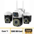 YOOSEE 15MP 4K WiFi Camera Three Lens Screen Camera Onvif 10X Zoom PTZ Automatic Tracking Two-way Audio CCTV Video Security Cam