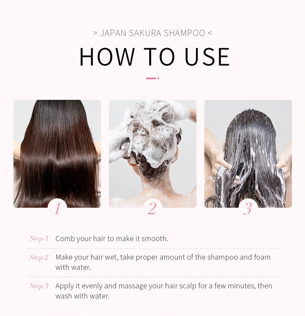 LAIKOU Sakura Shampoo And Hair Conditioner Cherry Blossom Nourishing Repair Dry Hair Smooth Anti Frizz Moisturizing Hair Care