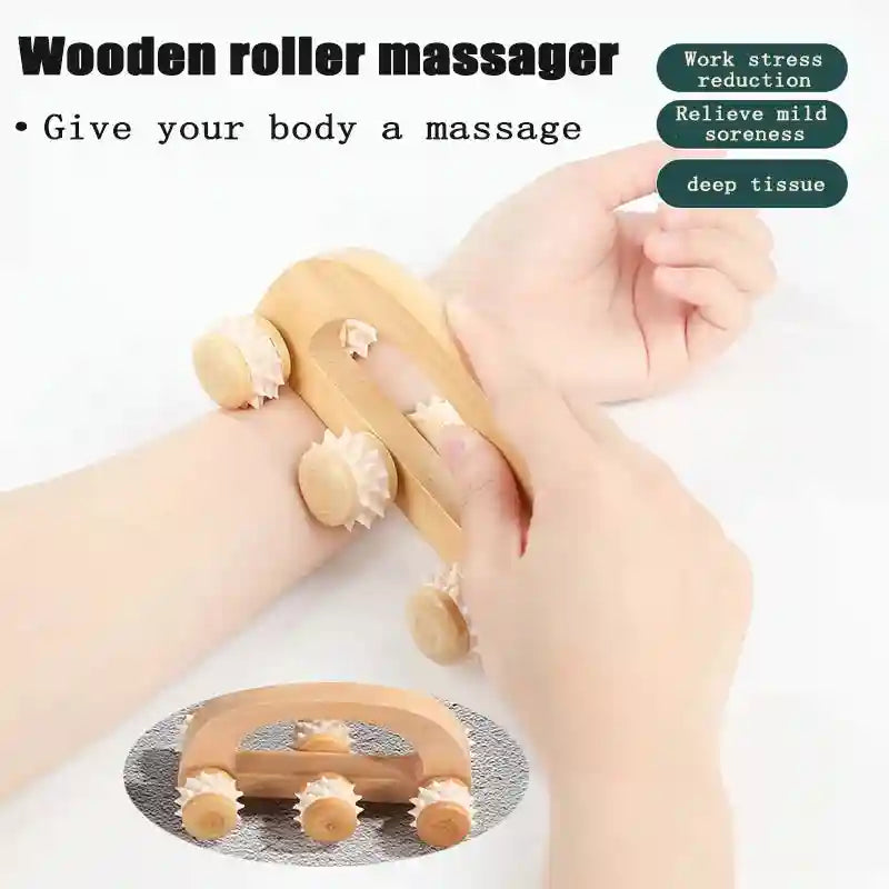 Wooden Massage Roller for Deep Tissue Muscle Relief - Tidesmit Massage Roller Tidesmit
