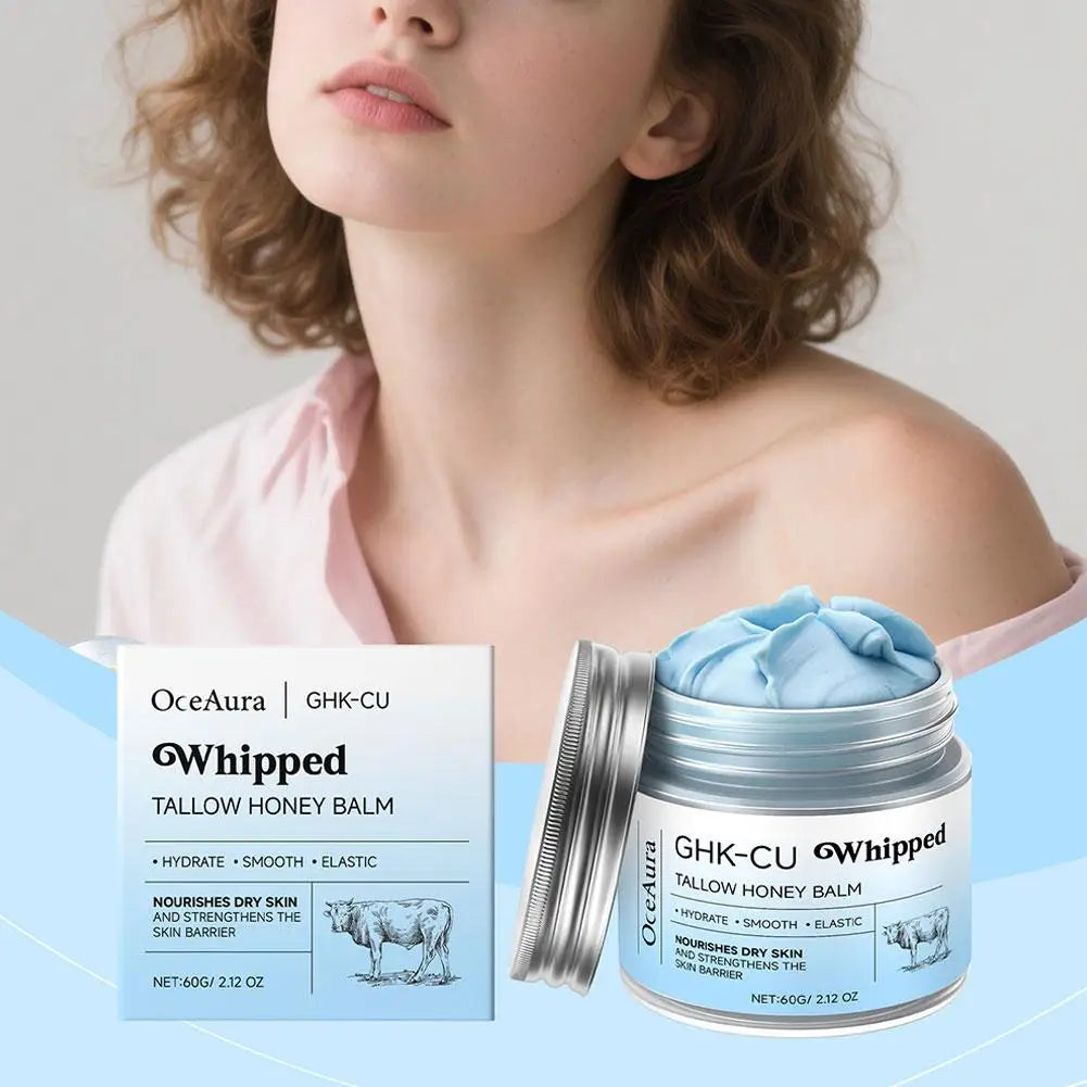 GHK-Cu Blue Tallow Honey Balm Cream, Deep Skin Repair & Barrier Protection, Perfect for Dry, Sensitive & Aging Skin Care