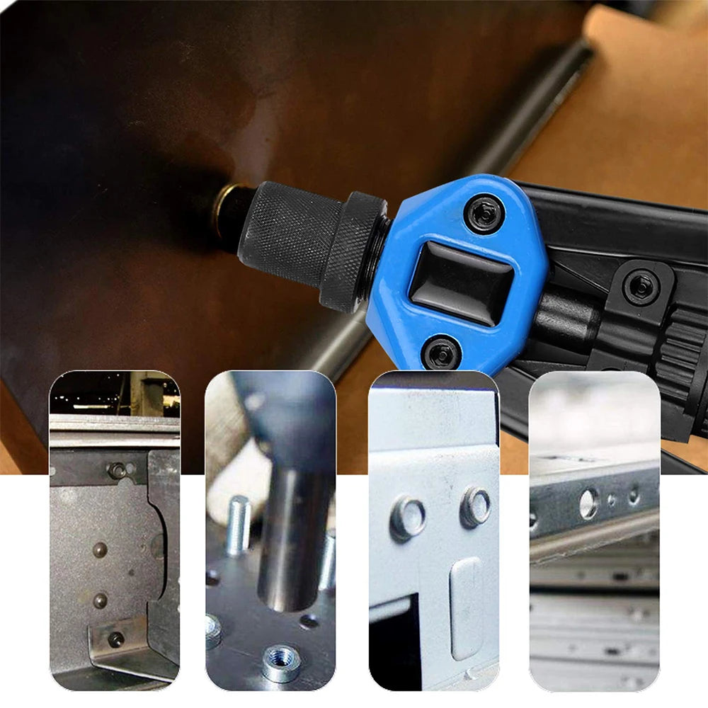 Podofo Heavy Duty Rivet Nut Gun Kit 110pcs Hand Riveting Tool 7 Sizes M3 M4 M5 M6 M8 M10 M12 with Rivet Nuts for Car Repair