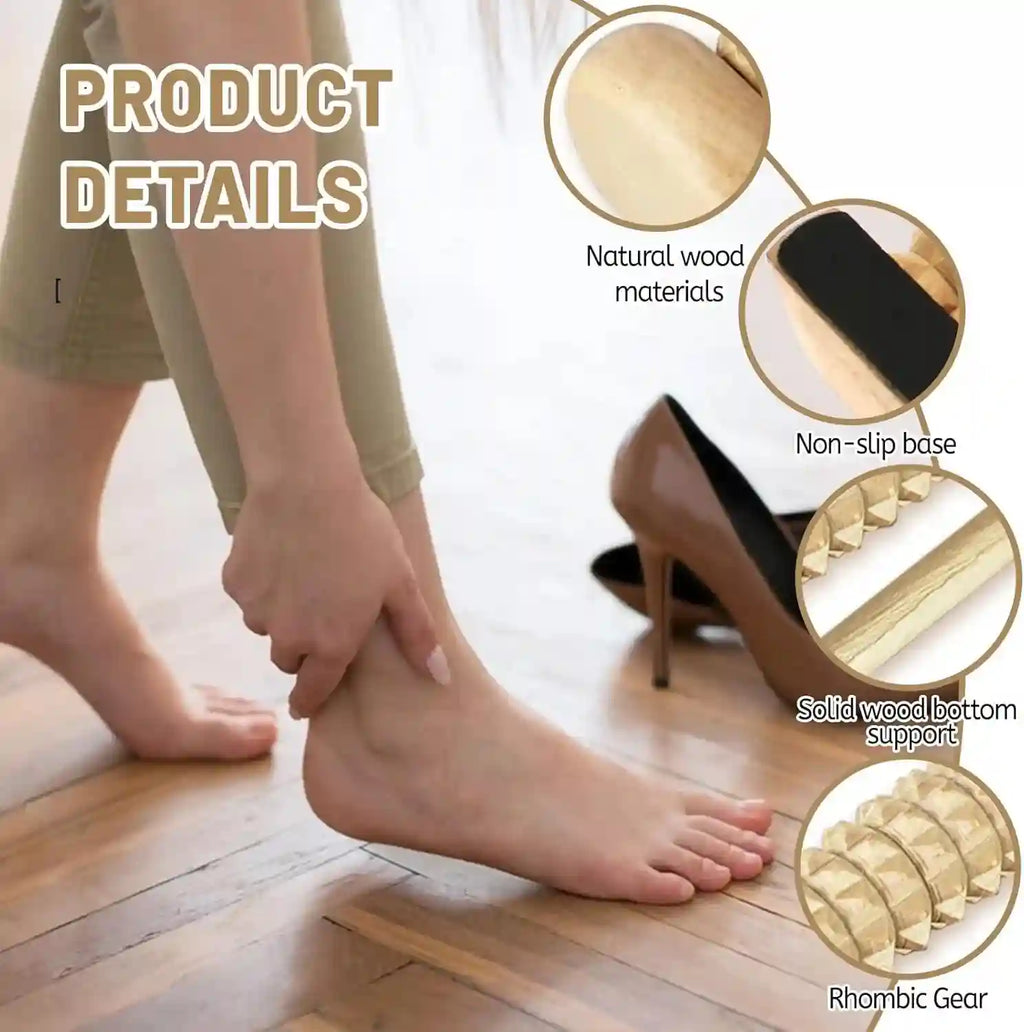 Wooden Foot Massager Roller for Plantar Fasciitis Relief - 1pc Massage Roller Tidesmit
