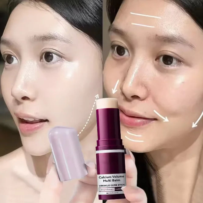 Volume Multi Balm Korean Skincare Stick,Face & Eye Cream,Collagen Deep Moisturizing Anti-Wrinkle,Suitable for Pre Makeup