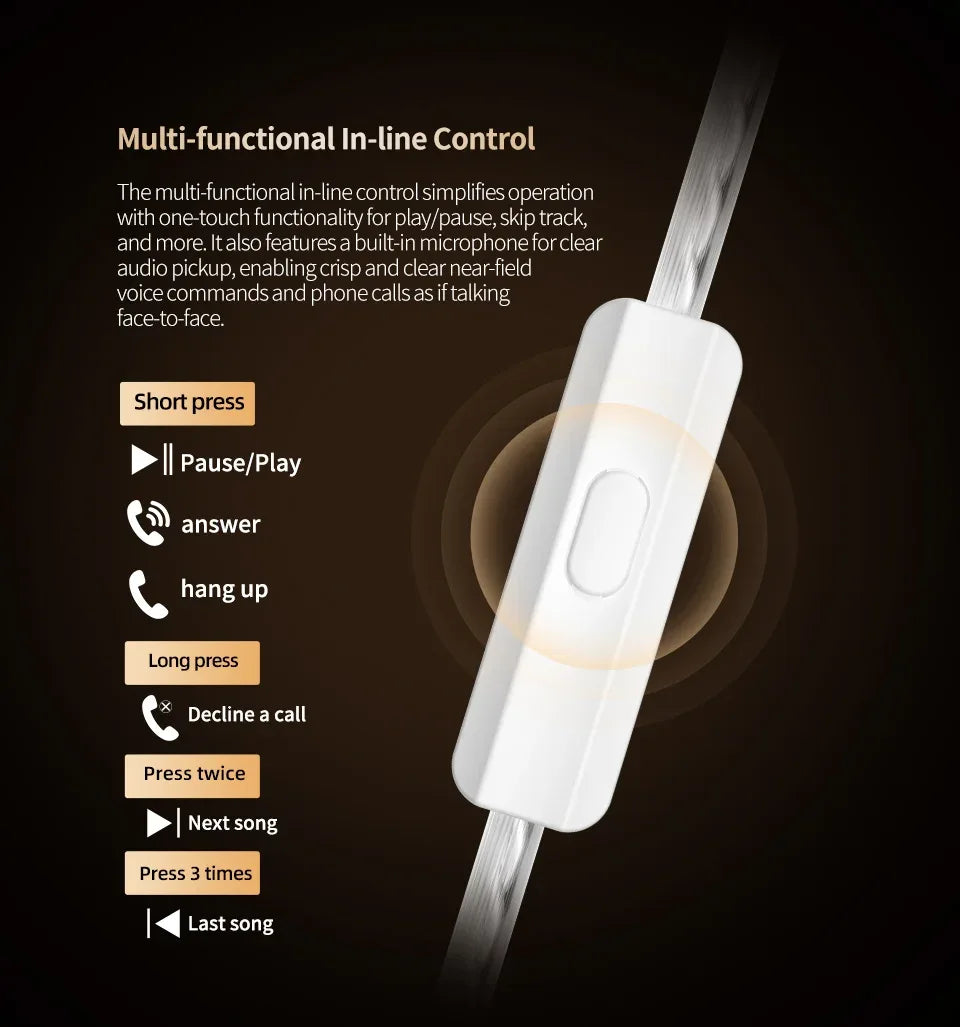 Wired Hybrid In-Ear Monitor Headphones with Dual Tuning by Tidesmit Tidesmit