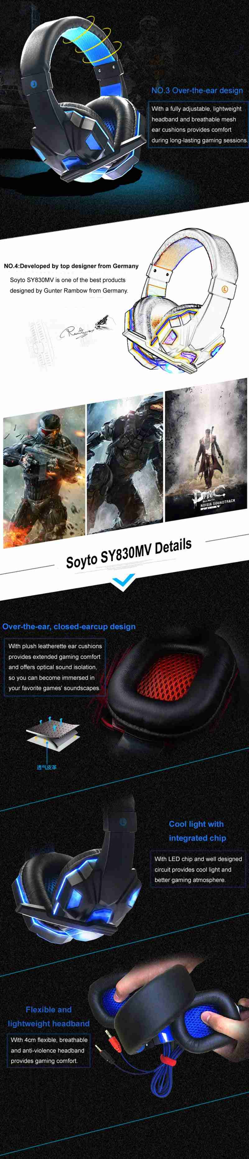Gaming Headset With Mic: Stereo Noise Cancelling Over-Ear Headphones Tidesmit