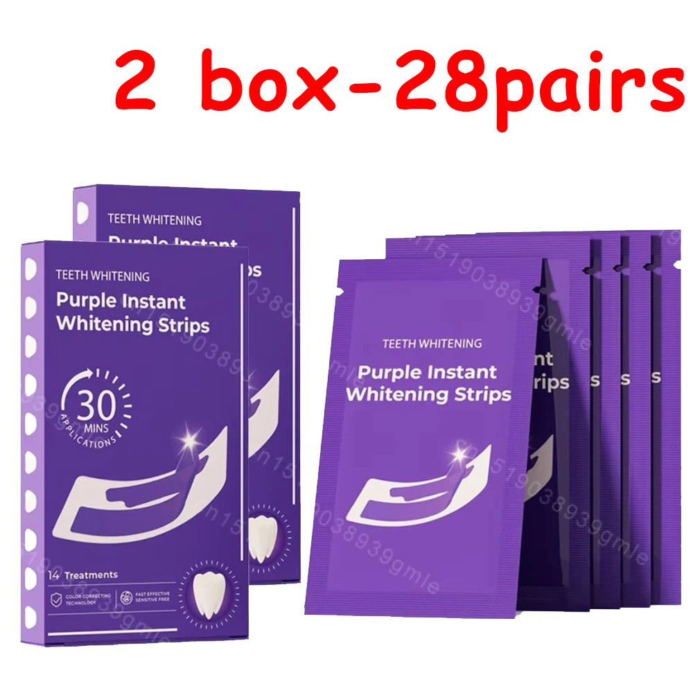 Tidesmit teeth whitening strips for removing yellow plaque and stains for a brighter smile and fresh breath