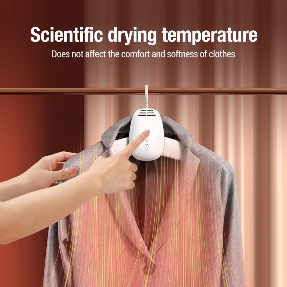 Tidesmit portable electric clothes and shoe dryer rack showing side view of warm air drying feature