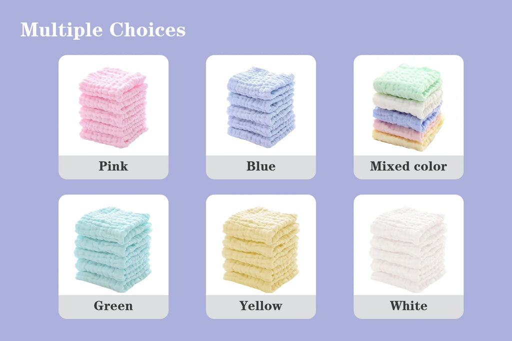 Baby Muslin Washcloths Soft Newborn Baby Face Towel for Sensitive Skin- Baby Registry as Shower