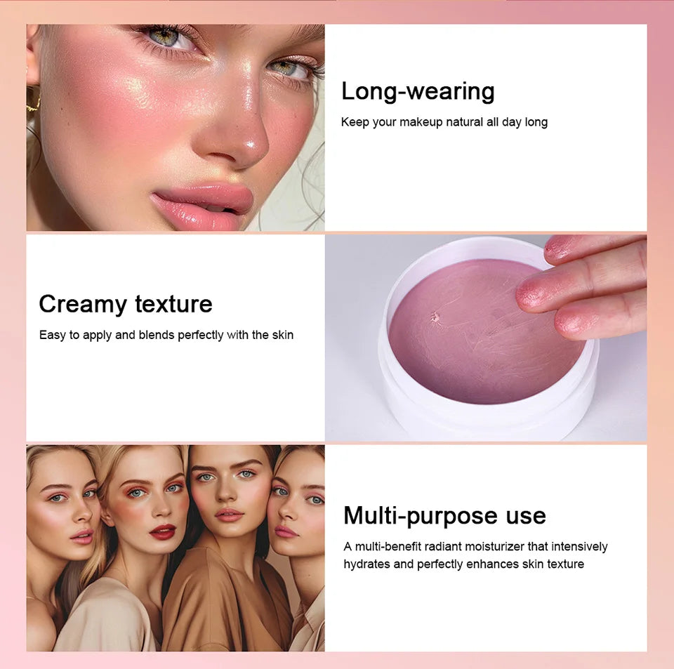 Tidesmit 4-color multi-purpose cream blush and lipstick for natural face makeup featuring a long-lasting creamy texture