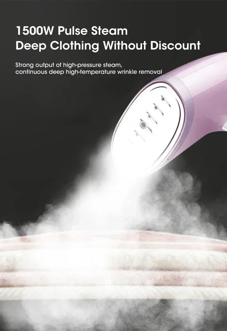 Tidesmit 1500W Handheld Garment Steamer 330ml Pink EU Plug