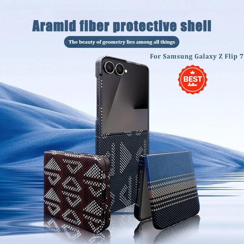 Samsung Galaxy Z Flip 7 Aramid Fiber Case with Magnetic Holder Tidesmit