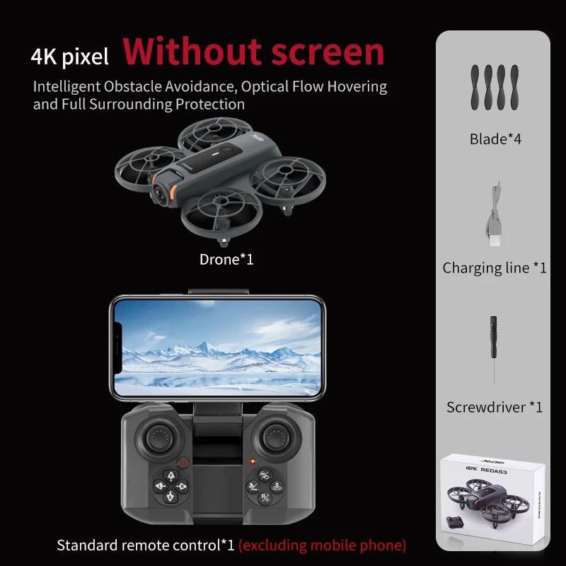 GPS Drone with 8K Camera - Foldable Aerial Quadcopter by Tidesmit Black 4K Box Tidesmit