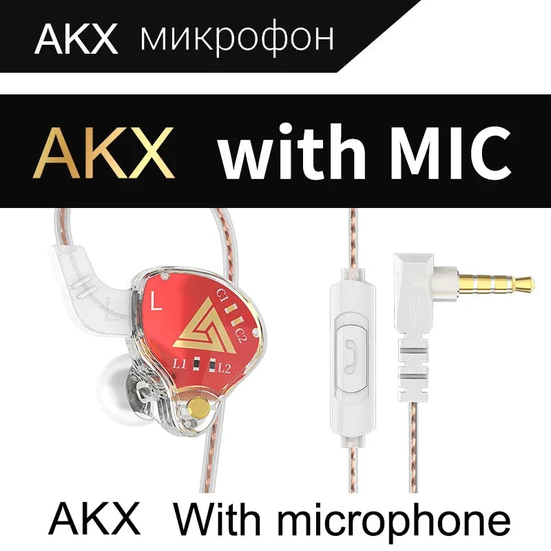 Wired In-Ear Monitors HiFi Stereo Earphones with Mic by Tidesmit Red Tidesmit