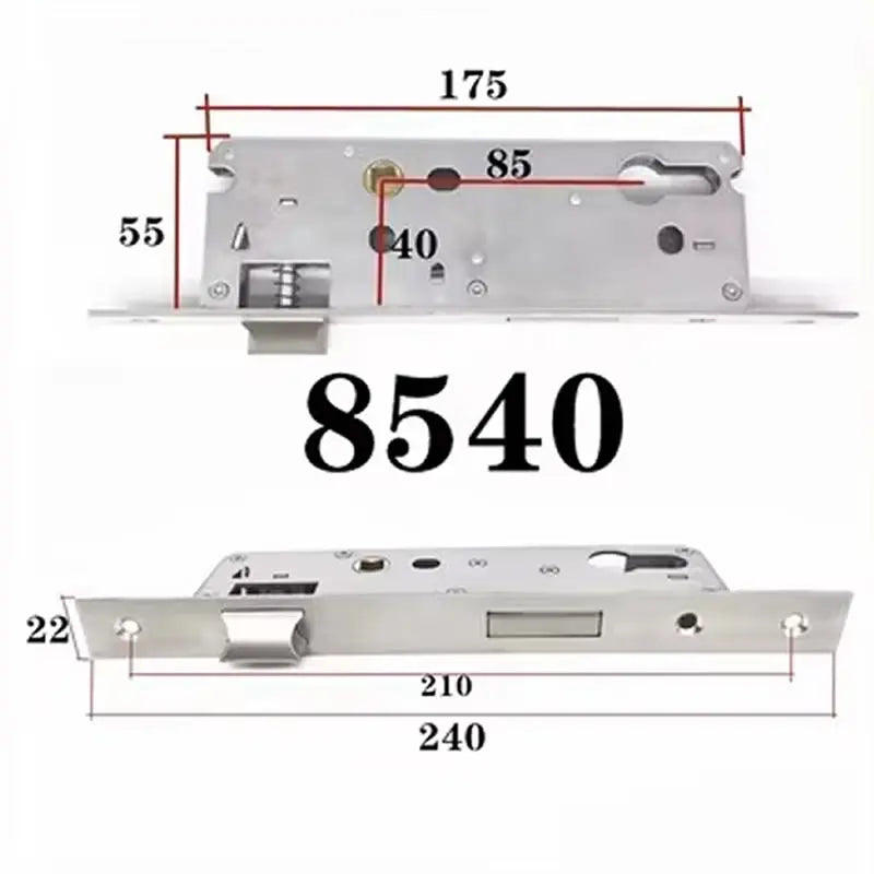 304 Stainless steel  door lock body  85x40 8545 5085 85x60 for Smart fingerprint hanlde lock Special size lift the handl to lock