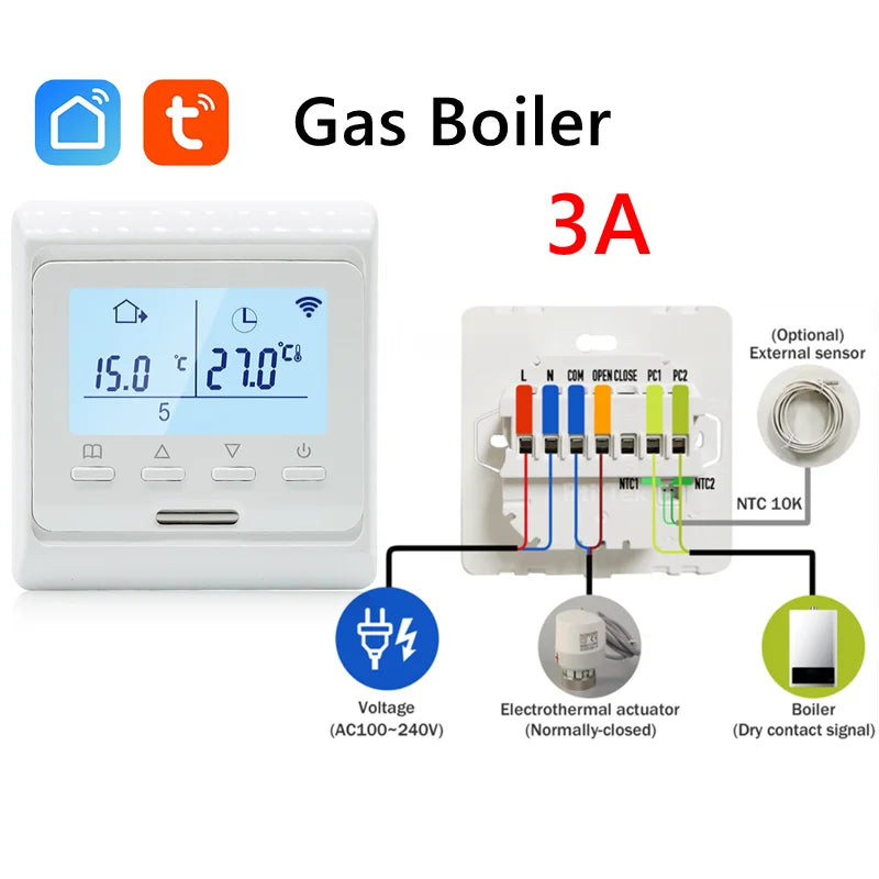 WiFi Heat Floor Programmable Thermostat 220V 16A Electric Home Underfloor Warm Heating Temperature Controller APP Remote Control
