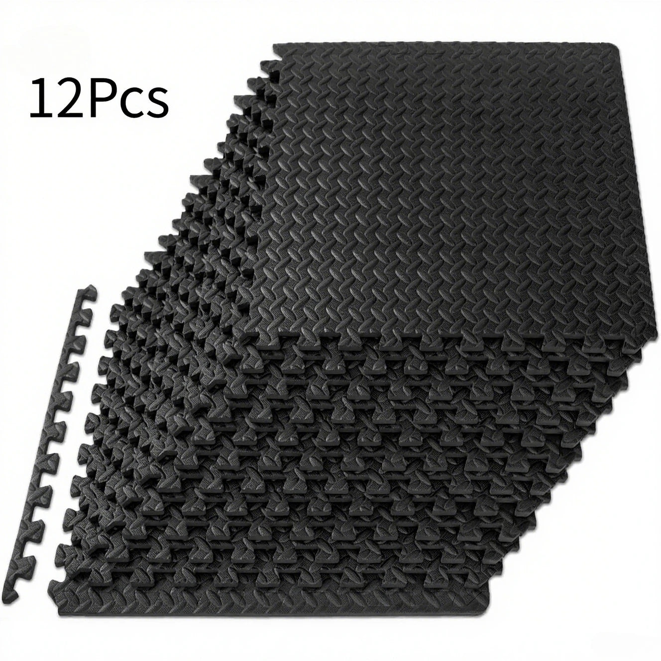 Interlocking Gym Flooring Mats 12Pcs EVA Foam Exercise Tile Set Back Massage Instrument Tidesmit